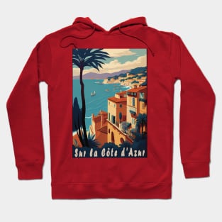 Sur la Cote d Azur vintage travel poster Hoodie